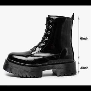 PRETTY LITTLE THINGS BLACK PLATFORM BOOTS SIZE 7